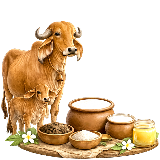 स्वच्छ गीर नस्ल की गौमाता का पंचगव्य